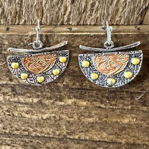 Handcrafted Bohemian Chic Copper Dangle Earring, Retro Ethnic Style , Gift Box